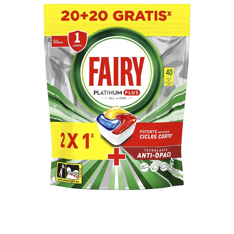 Lavavajillas Platinum Plus All in One Formato Especial 40 capsulas 1