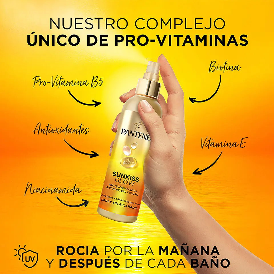Protector solar capilar mini contra rayos UV, sal y cloro Sunkiss Glow sin aclarado 5