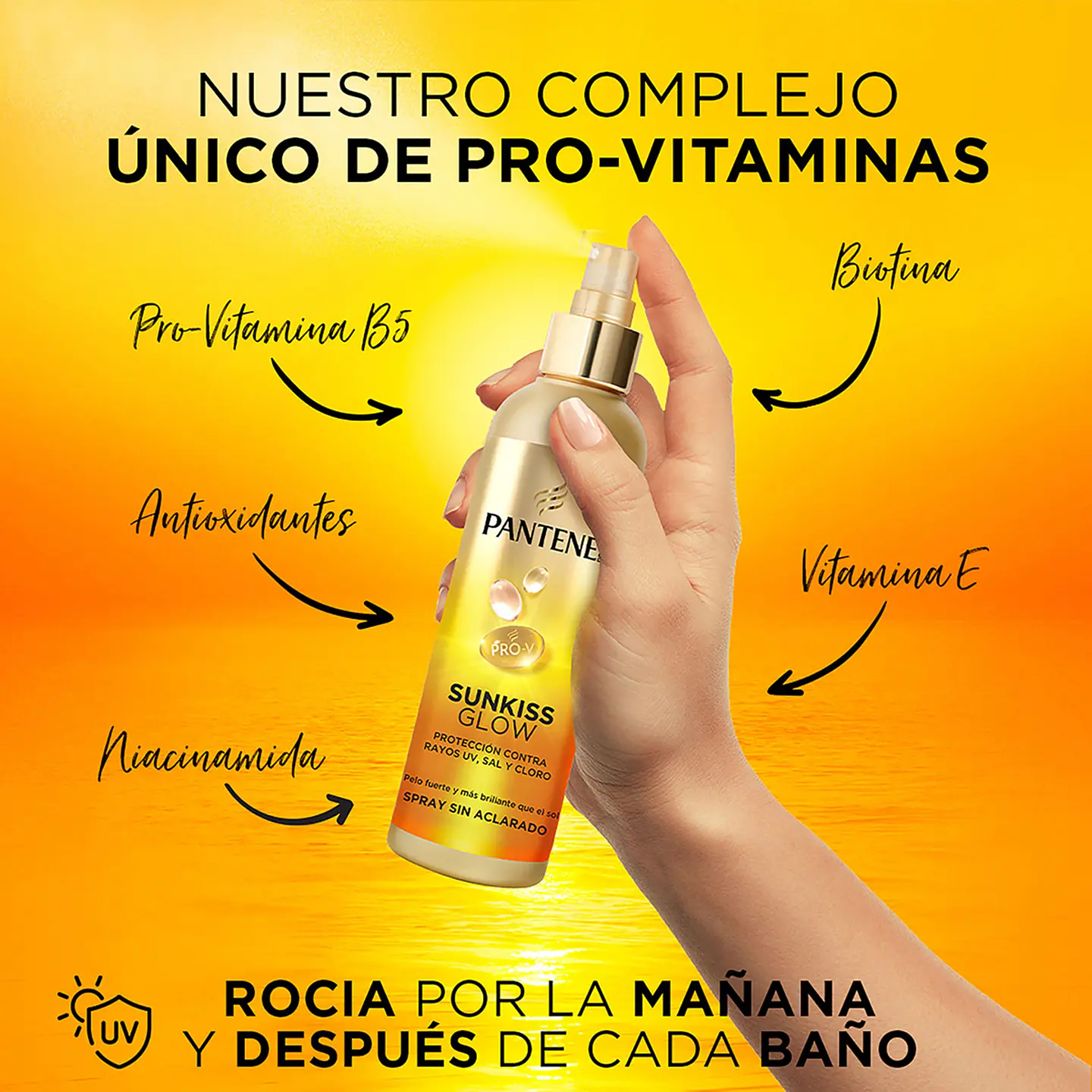 Protector solar capilar mini contra rayos UV, sal y cloro Sunkiss Glow sin aclarado 6