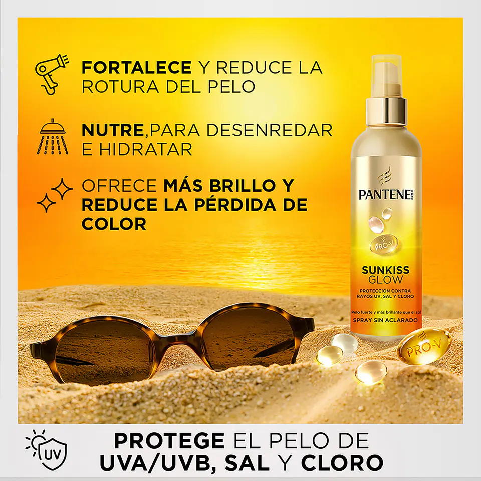 Protector solar capilar mini contra rayos UV, sal y cloro Sunkiss Glow sin aclarado 7