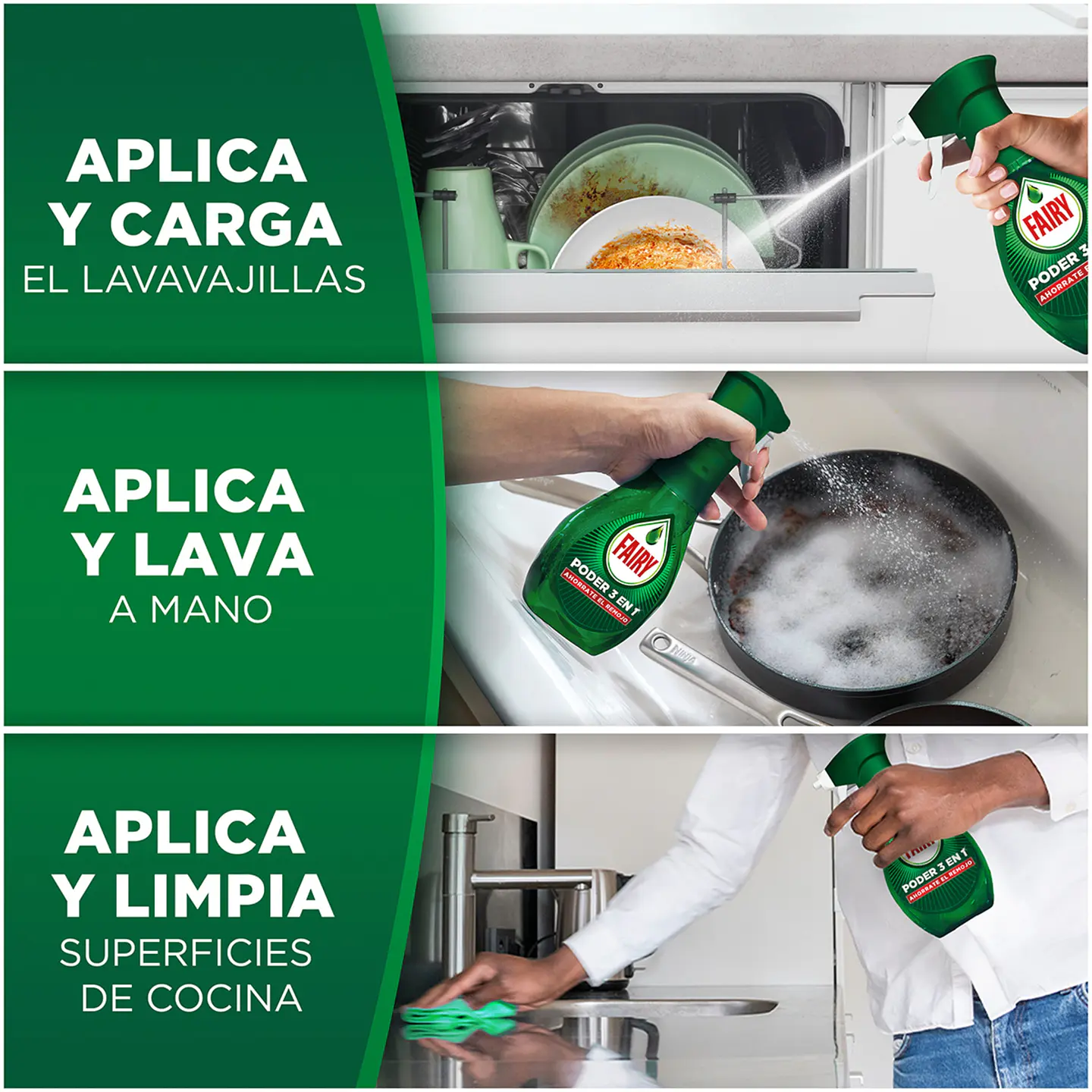 Lavavajillas a mano poder 3 en 1 limón ahorra el remojo 4