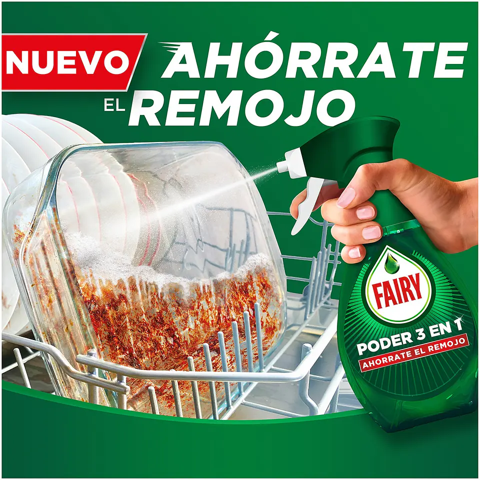 Lavavajillas a mano poder 3 en 1 limón ahorra el remojo + recambio de 500ml pack ahorro 7