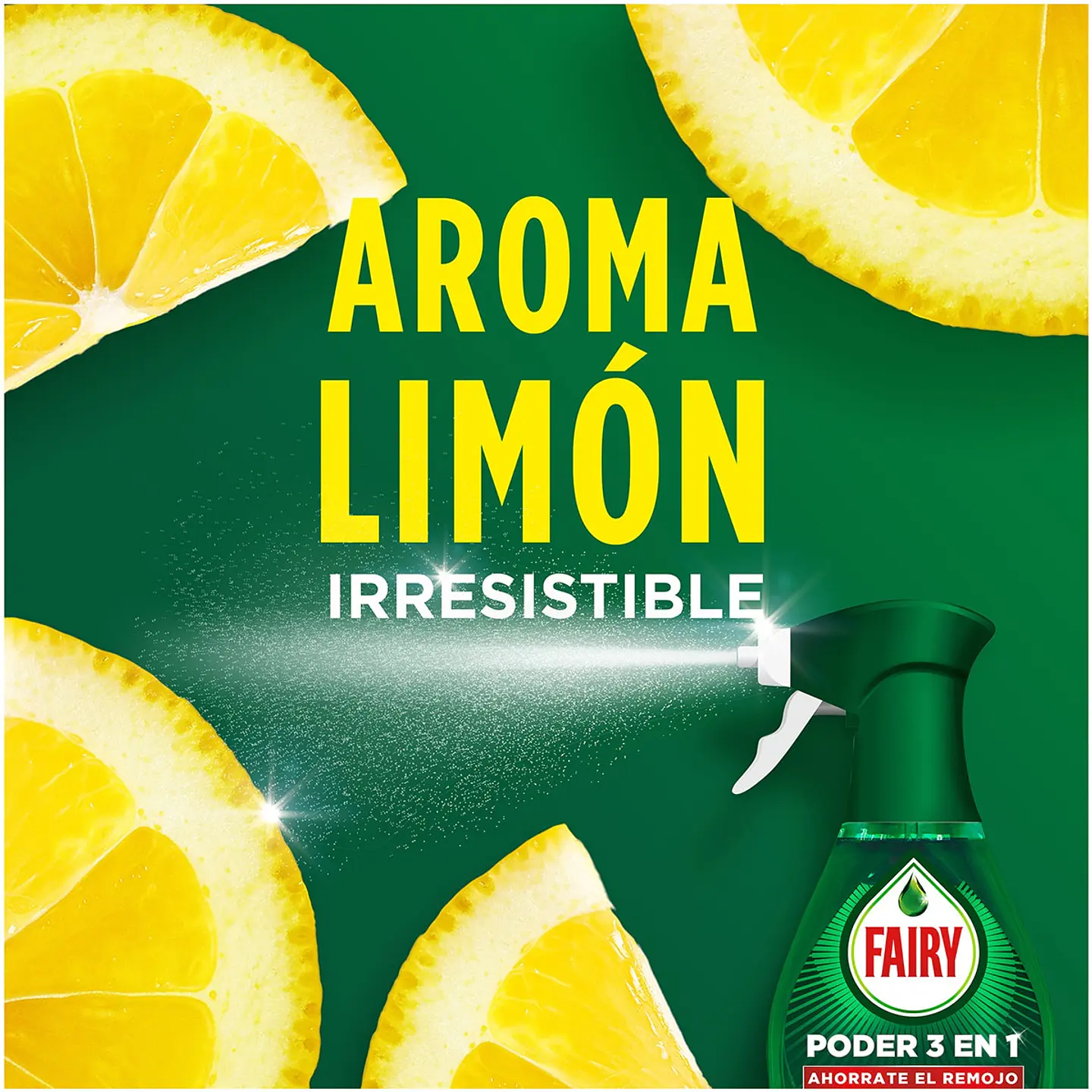 Lavavajillas a mano poder 3 en 1 limón ahorra el remojo + recambio de 500ml pack ahorro 3