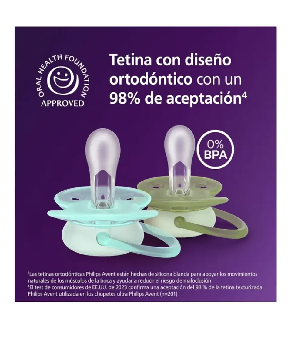 Pack Chupetes Philips Avent Ultra Soft Nightime 7
