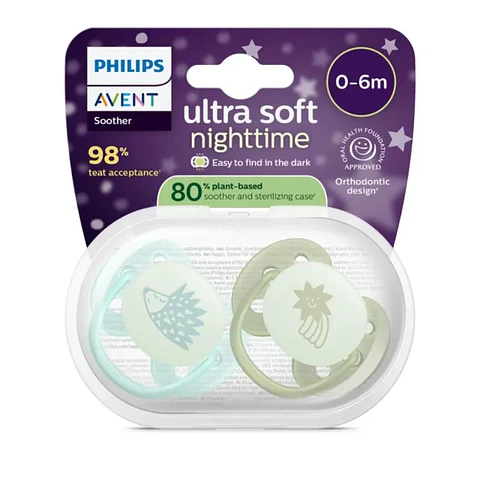 Pack Chupetes Philips Avent Ultra Soft Nightime