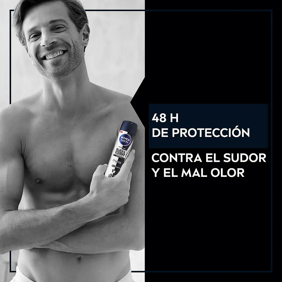 Desodorante en spray Black & White Invisible Original Nivea Men pack de 2 unidades de 200 ml 7