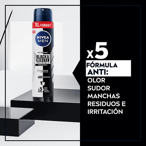 Desodorante en spray Black & White Invisible Original Nivea Men pack de 2 unidades de 200 ml