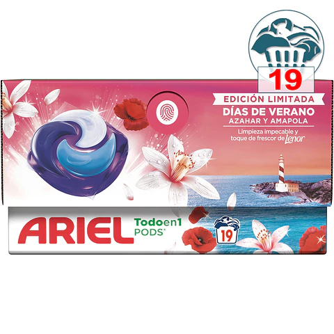 Detergente cápsulas Días de Verano Azahar y Amapola frescor de Lenor Todo en 1 Pods