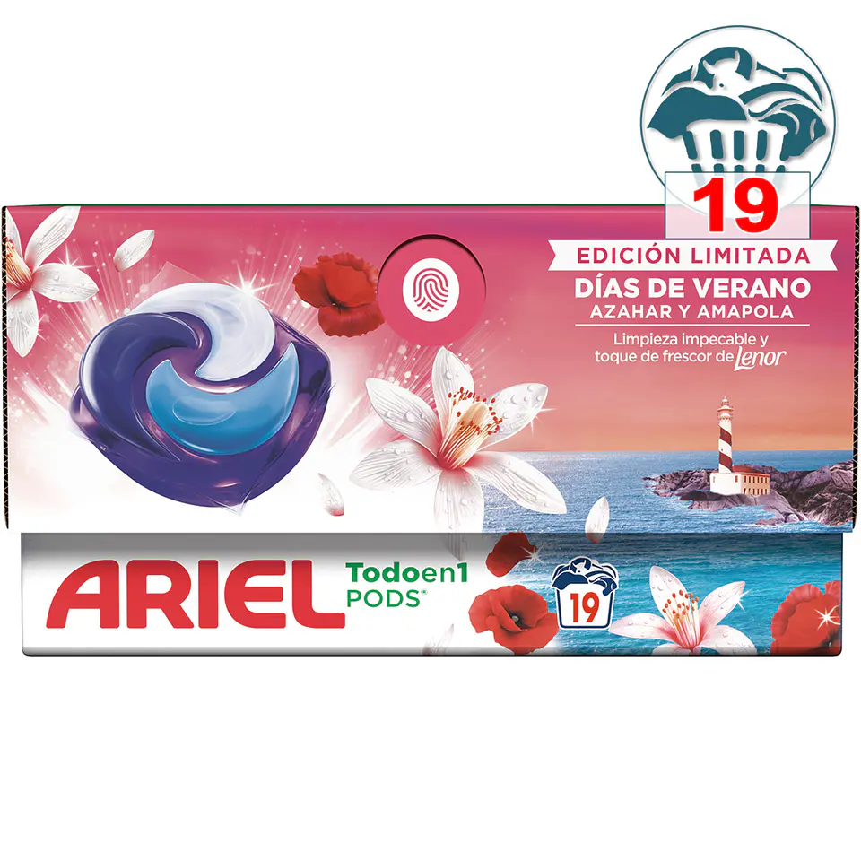 Detergente cápsulas Días de Verano Azahar y Amapola frescor de Lenor Todo en 1 Pods 1