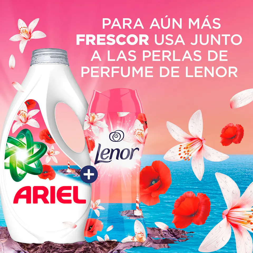 Detergente líquido Días de Verano Azahar y Amapola frescor Lenor 4