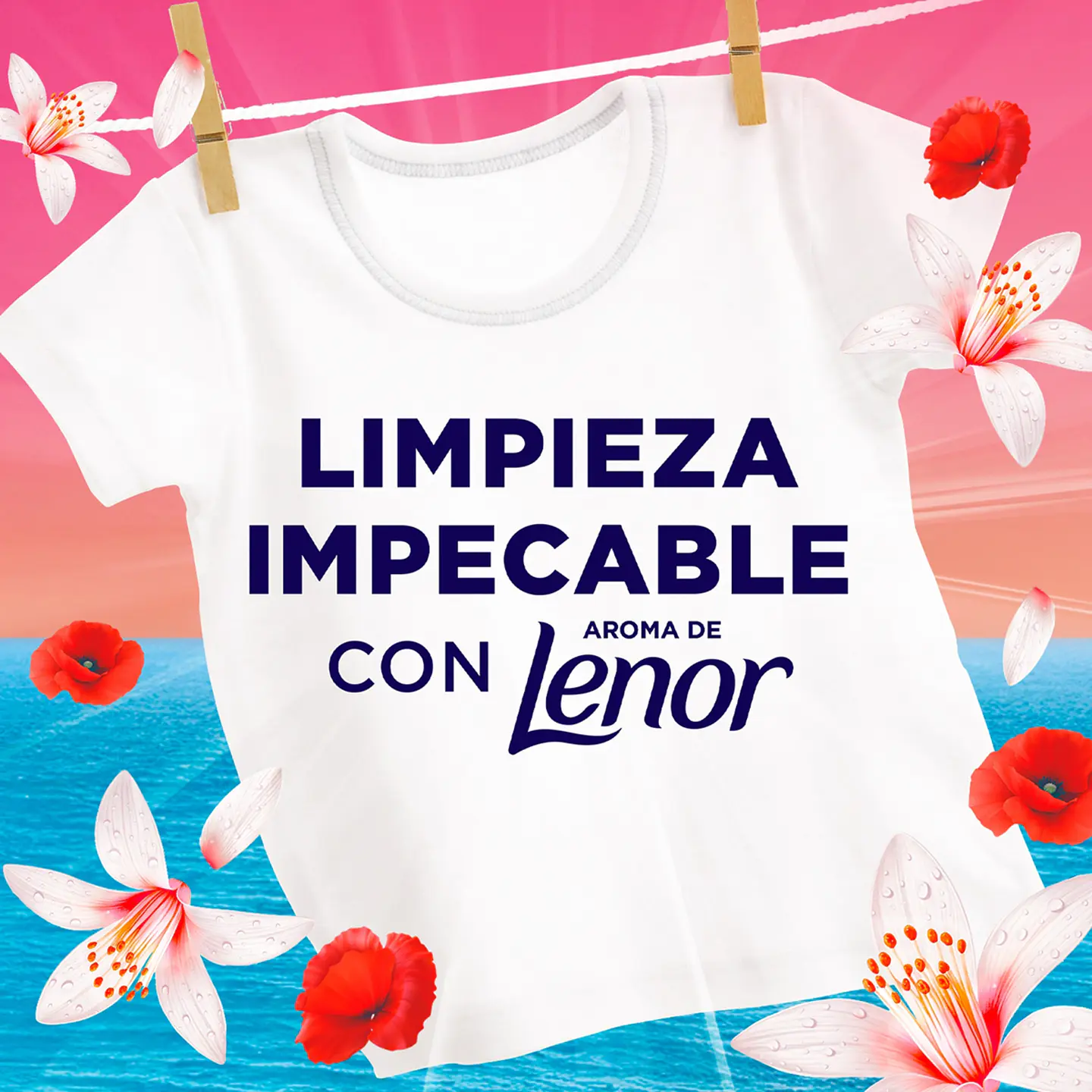 Detergente líquido Días de Verano Azahar y Amapola frescor Lenor 7