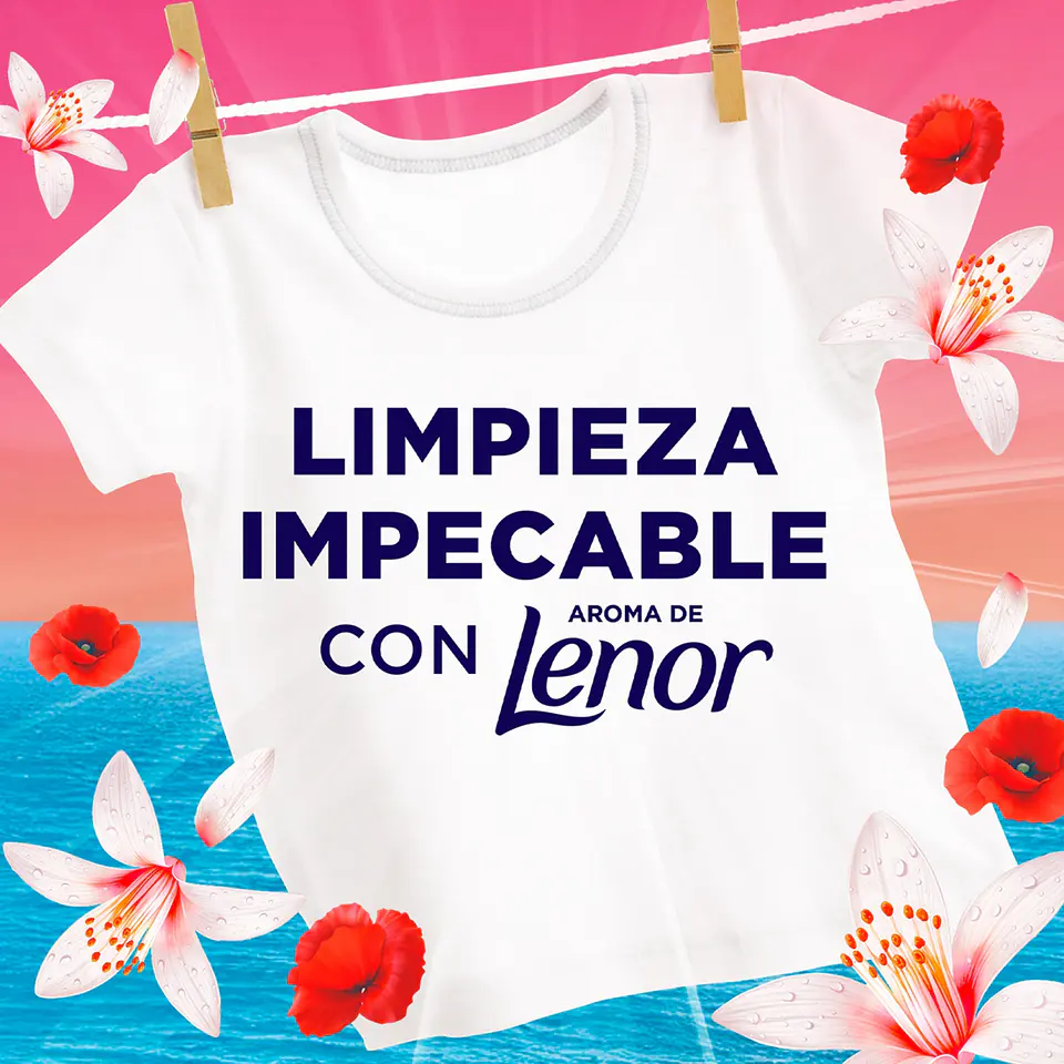 Detergente líquido Días de Verano Azahar y Amapola frescor Lenor 7