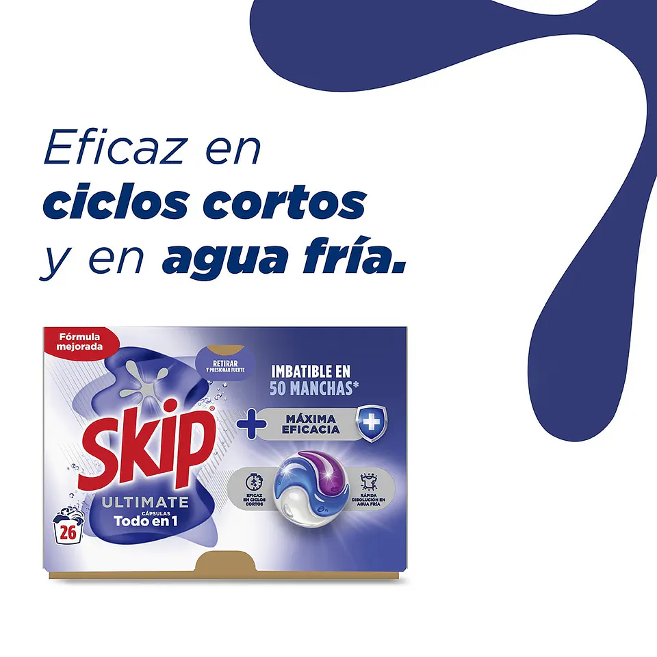 Detergente cápsulas Ultimate Todo en 1 Máxima Eficacia 7