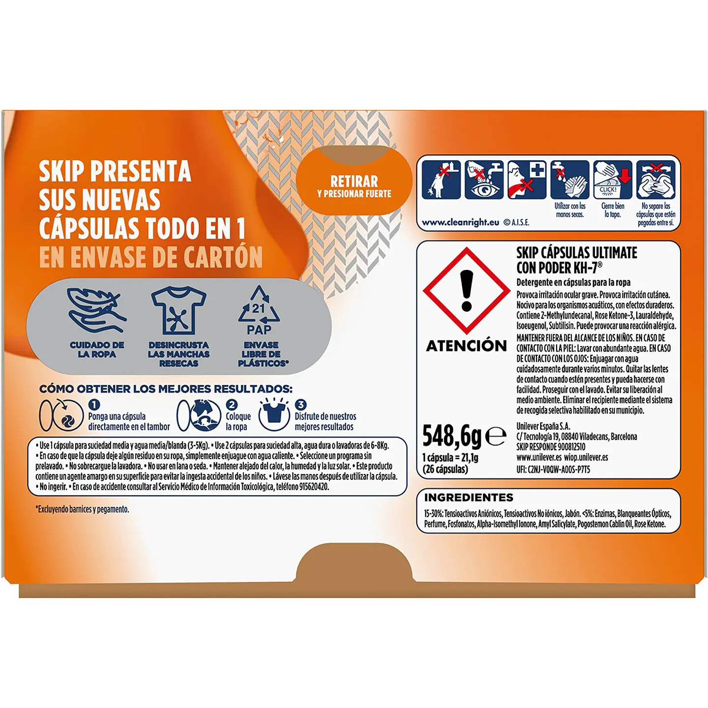 Detergente cápsulas Ultimate Todo en 1 con poder KH-7 2