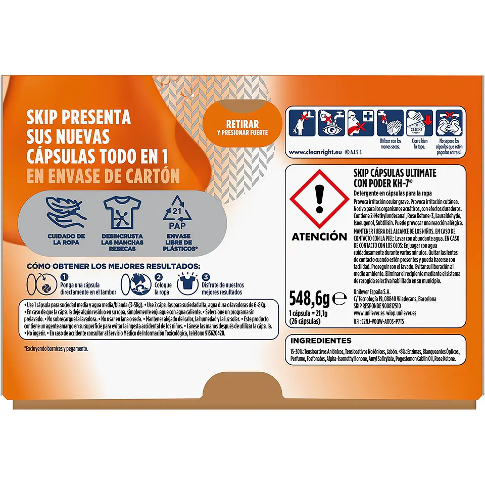 Detergente cápsulas Ultimate Todo en 1 con poder KH-7 2