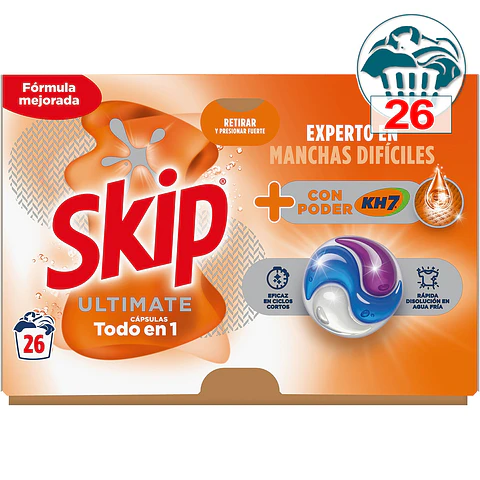 Detergente cápsulas Ultimate Todo en 1 con poder KH-7