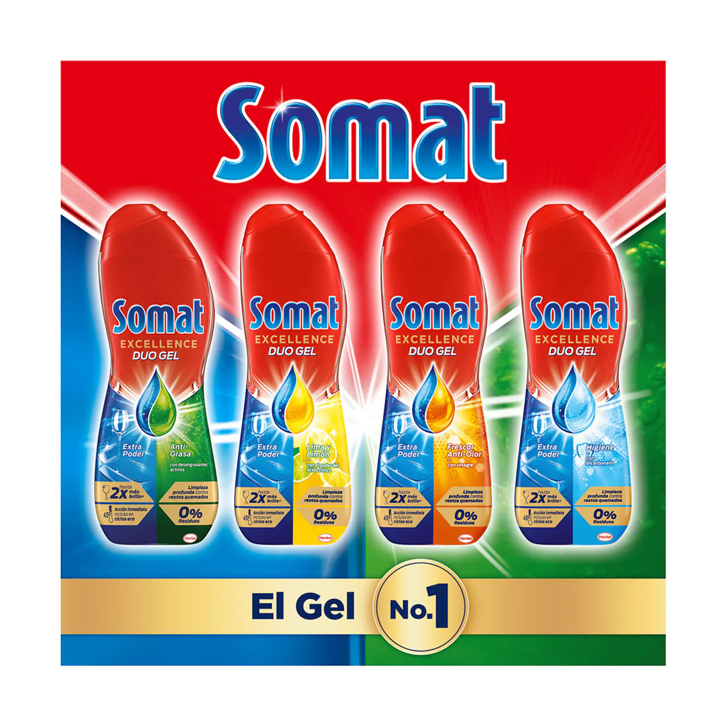 Lavavajillas Somat Excellence Gel Vinagre 3