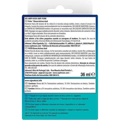 Discos WC Agua Azul aparato + recambio