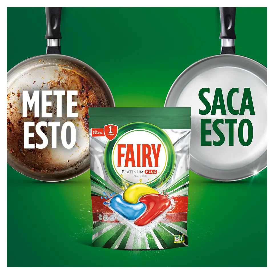 Lavavajillas a máquina platinum plus pastillas todo en uno Fairy 12 6