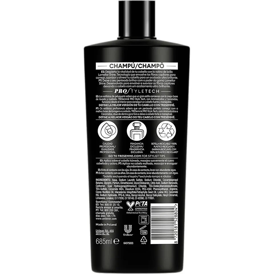 Champú brillo Lamellar Shine para cabello sin vida o apagado 2