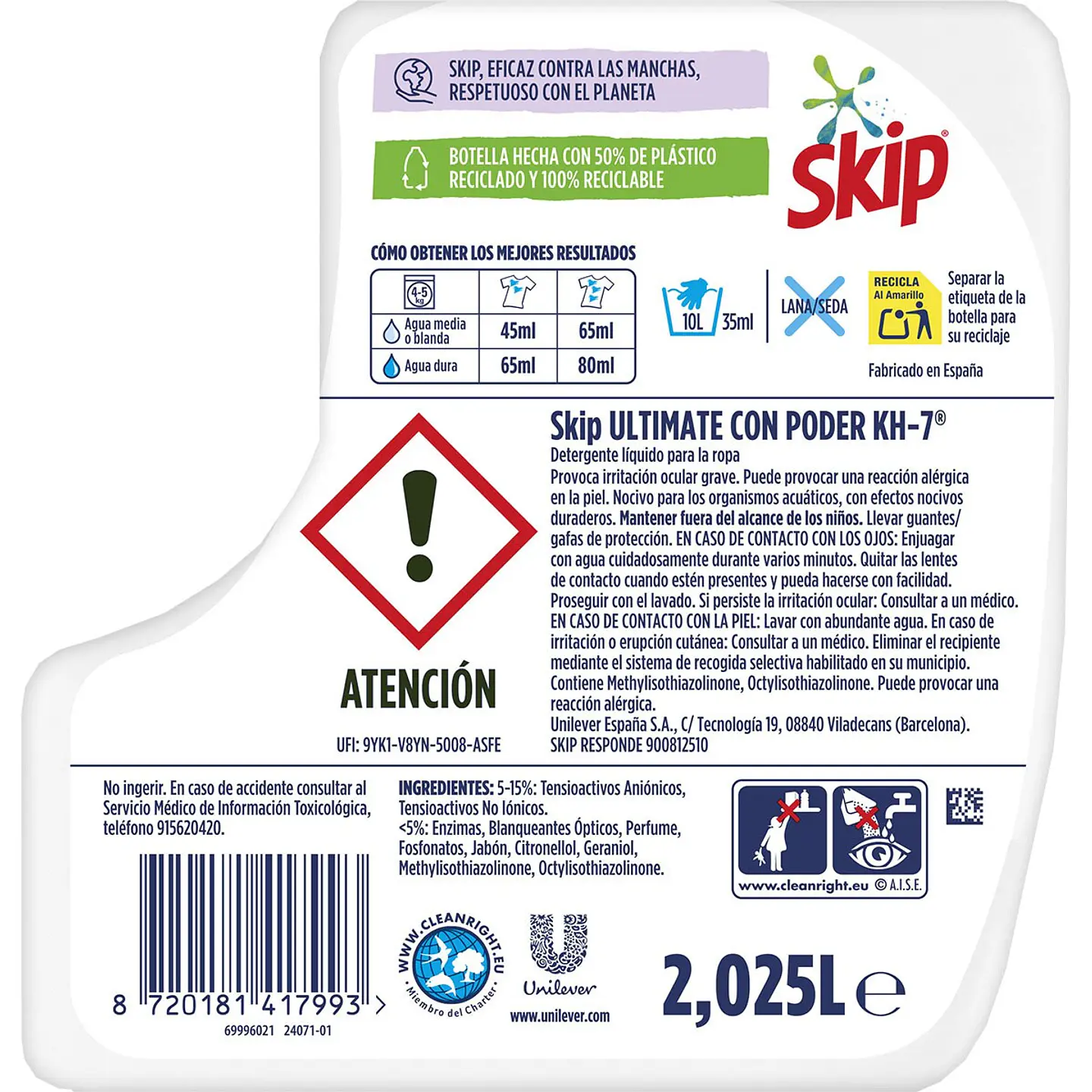 Detergente líquido Ultimate con poder KH-7 2