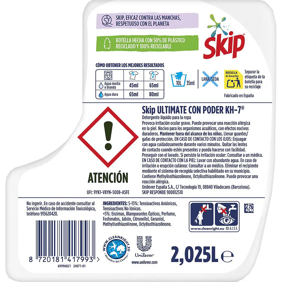 Detergente líquido Ultimate con poder KH-7 2