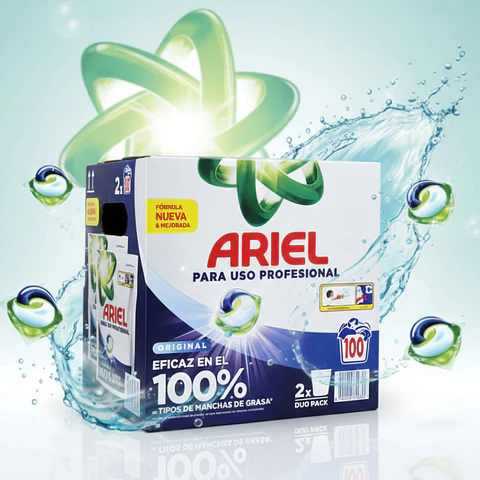 Detergente en Capsulas Ariel Pods Original Profesional 100 Lavados