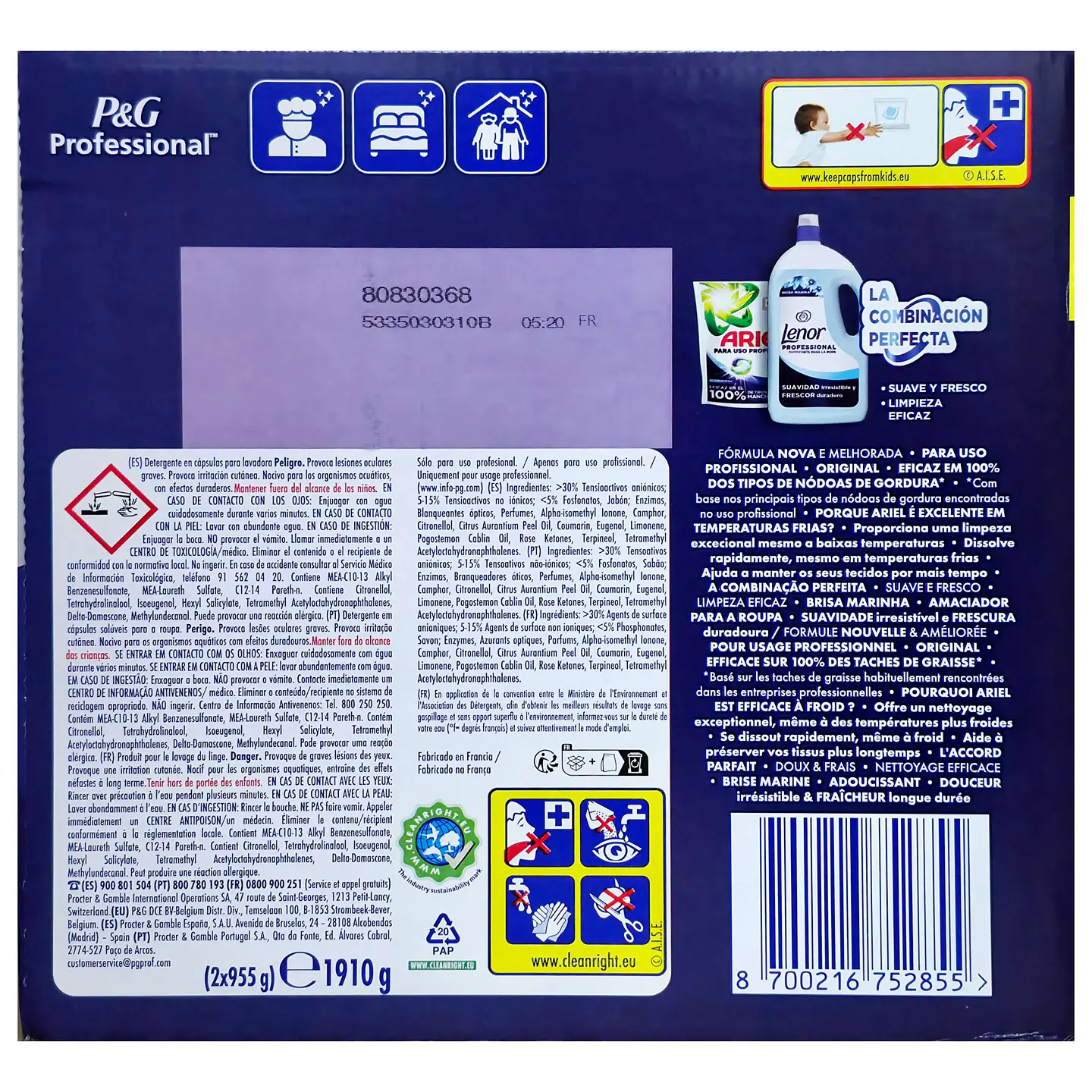 Detergente en Capsulas Ariel Pods Original Profesional 100 Lavados 4