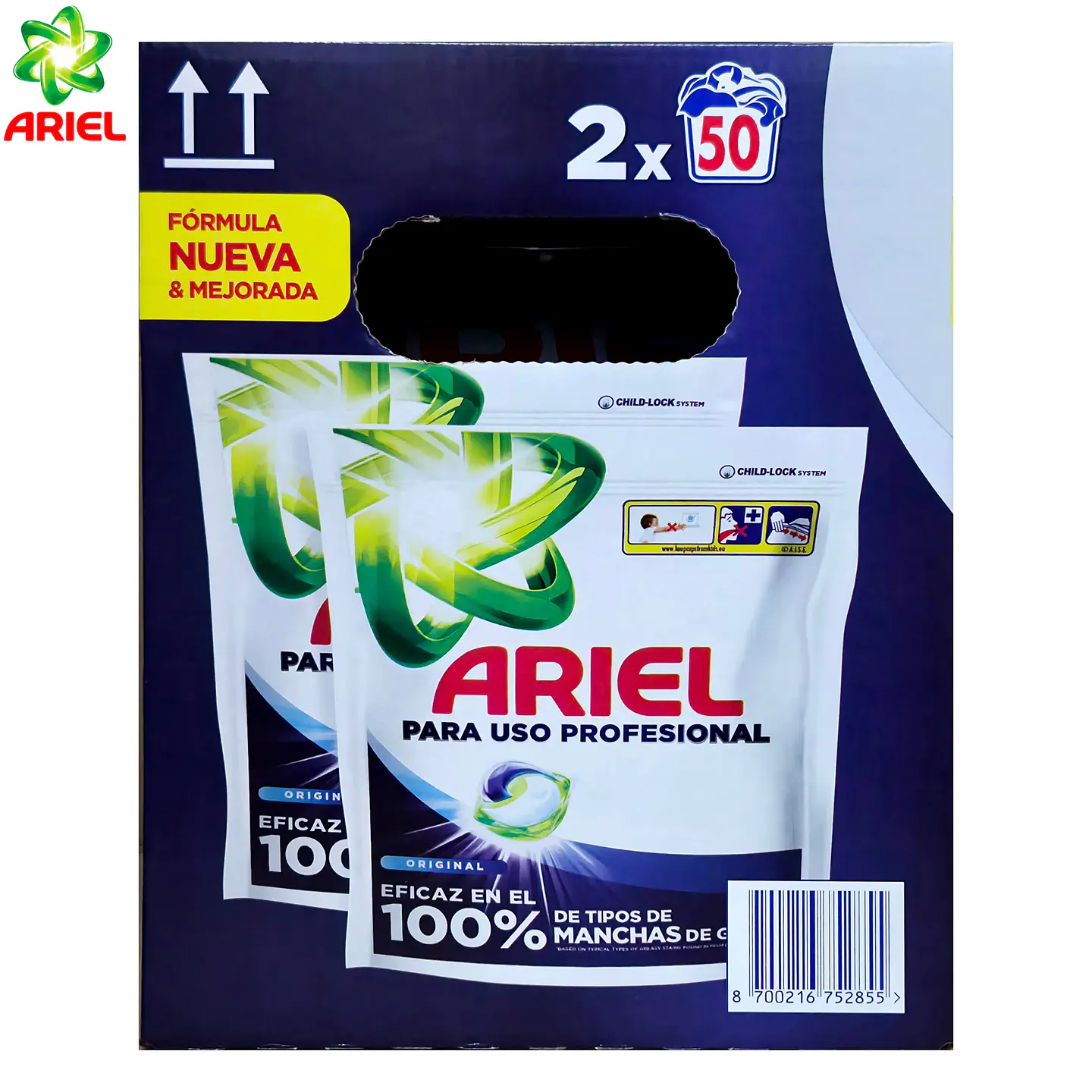 Detergente en Capsulas Ariel Pods Original Profesional 100 Lavados 5