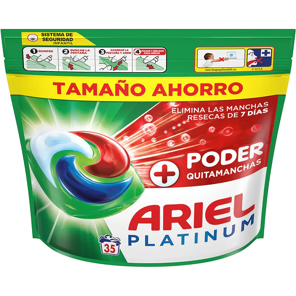 Detergente cápsulas Extra Poder Quitamanchas Todo en 1 Pods 1