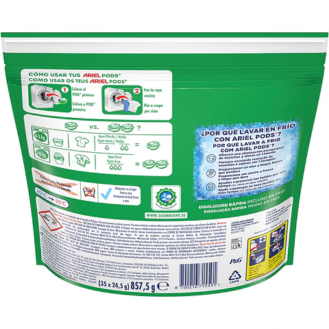 Detergente cápsulas Extra Poder Quitamanchas Todo en 1 Pods