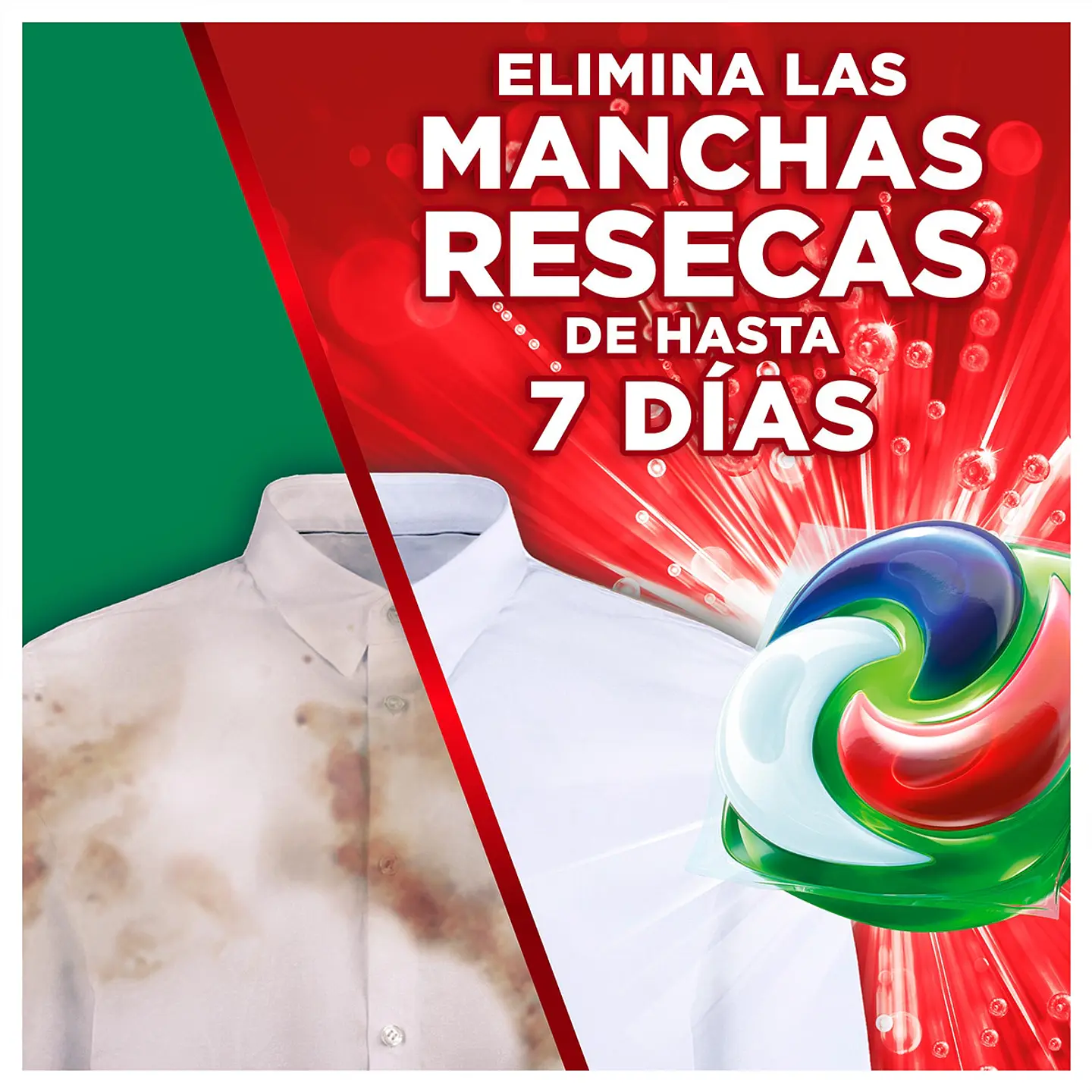 Detergente cápsulas Extra Poder Quitamanchas Todo en 1 Pods 7