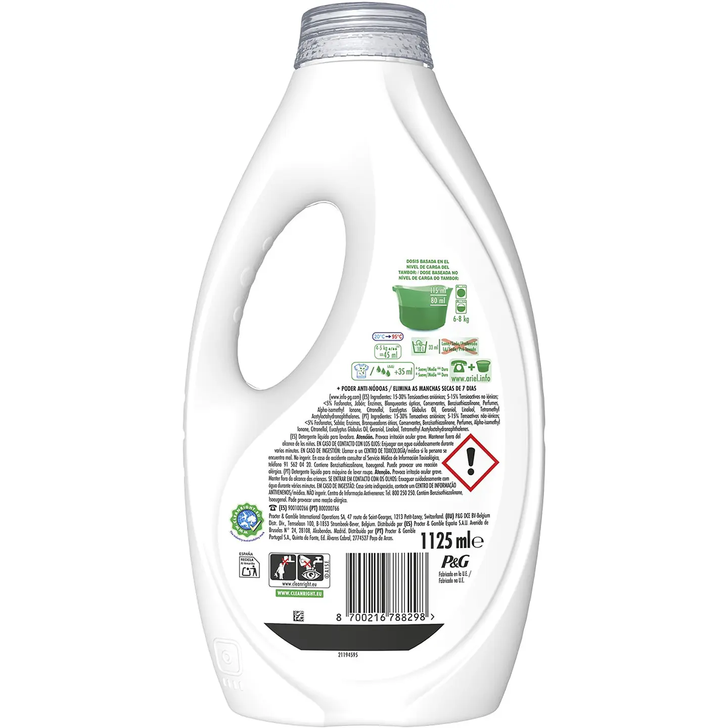 Detergente líquido extra poder quitamanchas Oxi 2