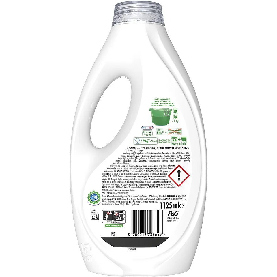 Detergente líquido + toque de Lenor Frescor Sensaciones 2
