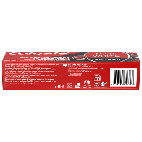 Pasta de dientes blanqueadora Carbón