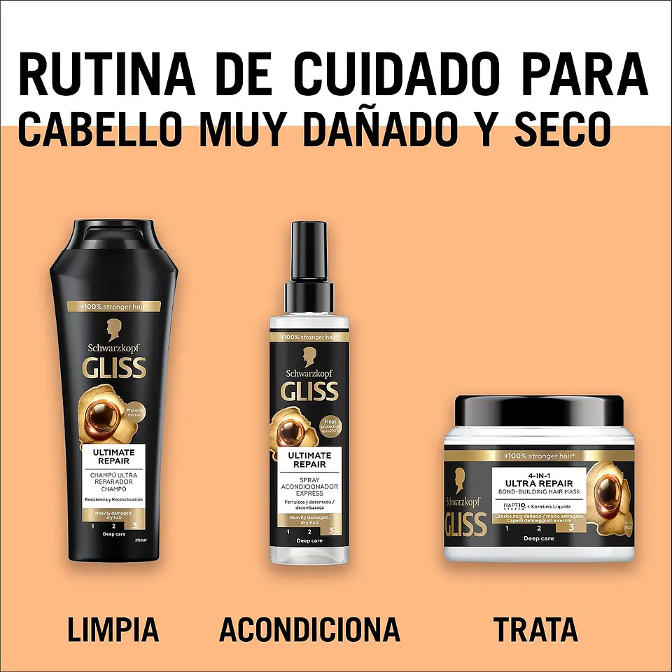 Mascarilla Ultimate Repair 4 En 1 Gliss 3