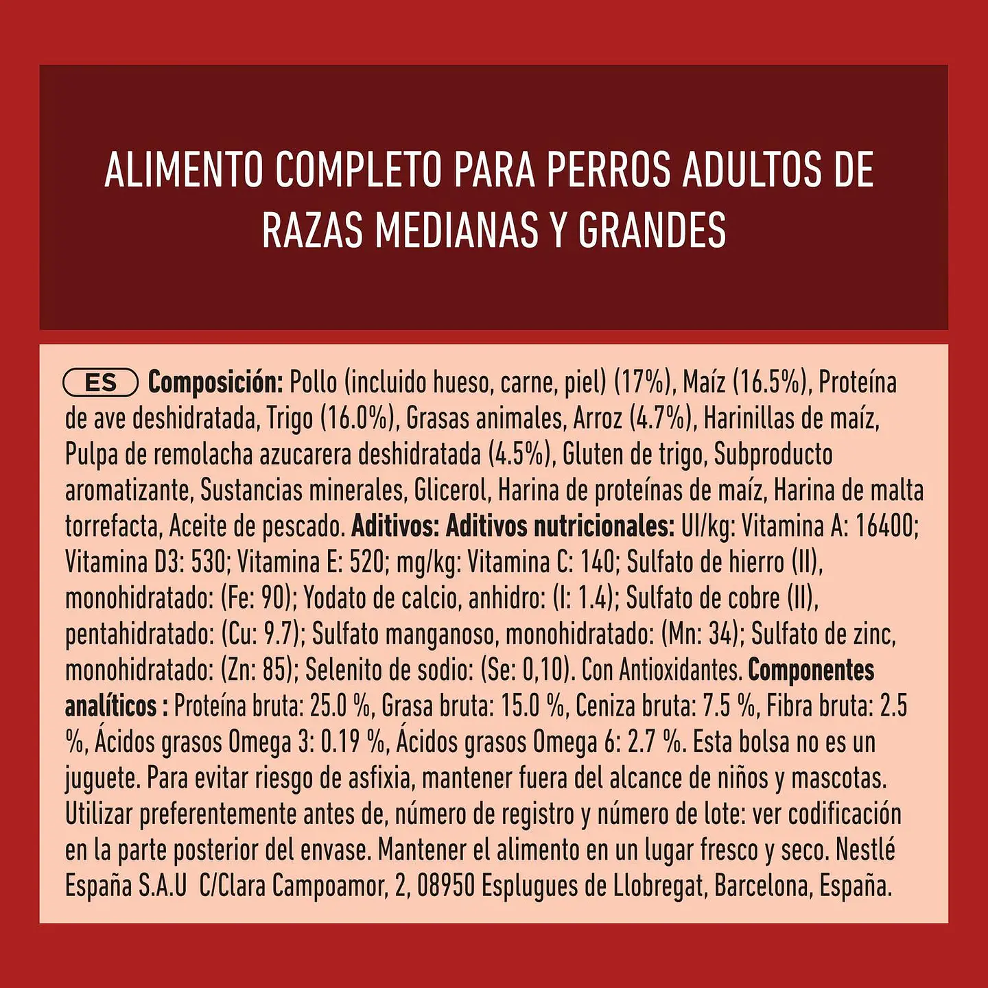 Pienso de pollo microbioma intestinal equilibrado para perro adulto Purina One 4