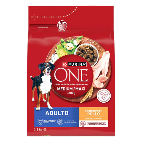 Pienso de pollo microbioma intestinal equilibrado para perro adulto Purina One