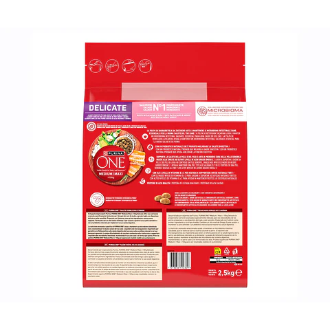 PURINA ONE Alimentación de perro medium-maxi junior salmón y arroz 2,5 kg.