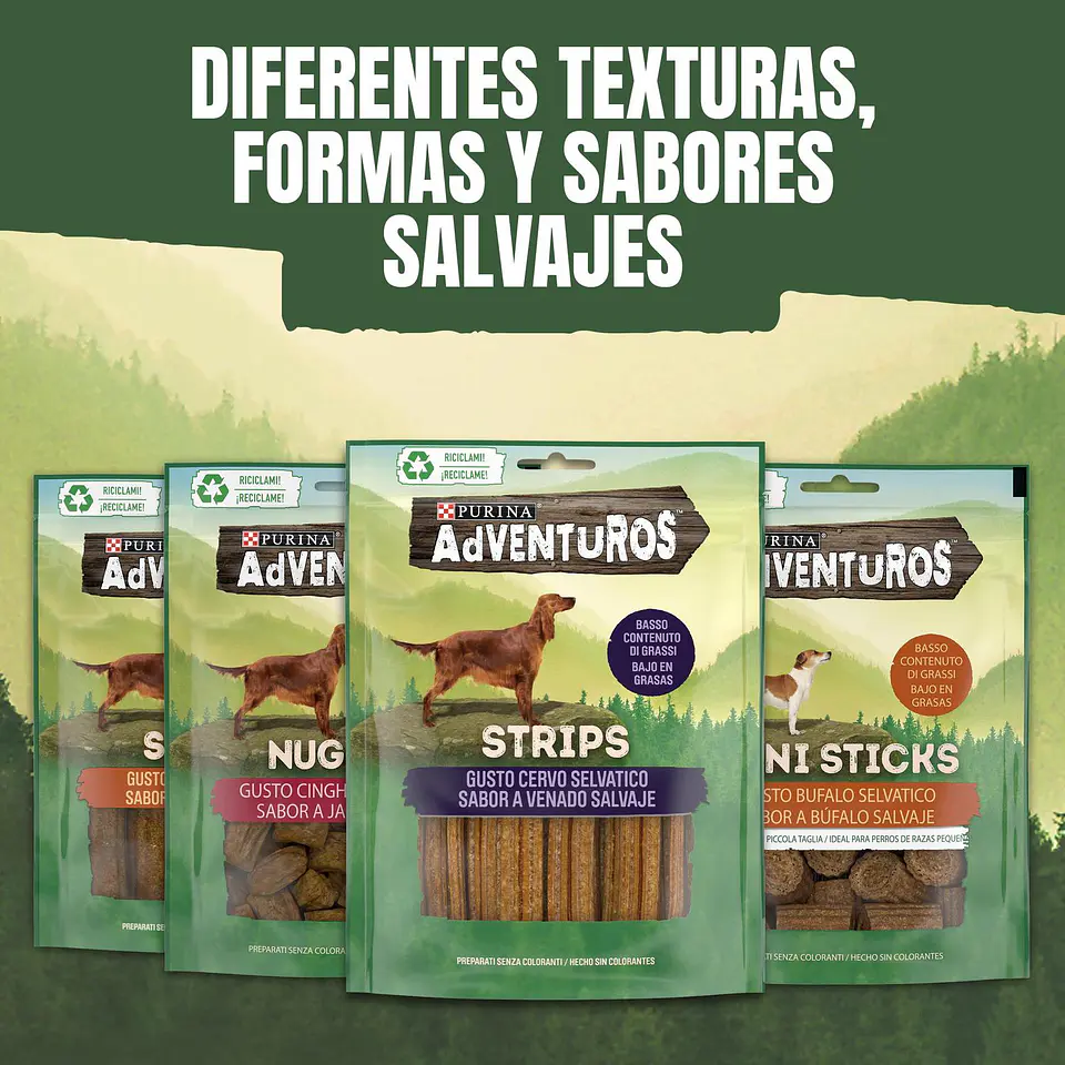 Snack para perros sabor búfalo Purina Adventuros Sticks 6