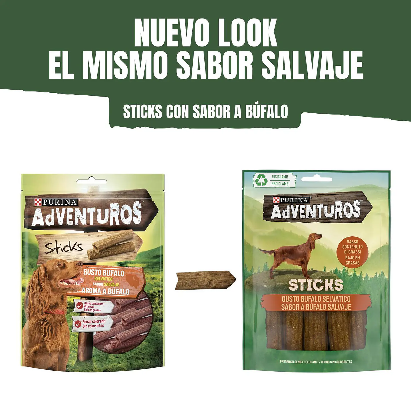 Snack para perros sabor búfalo Purina Adventuros Sticks 7