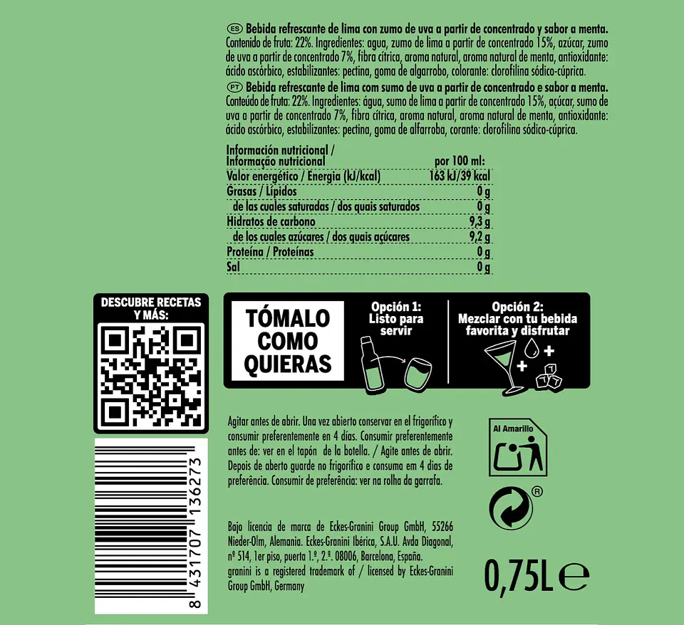 Mocktail mojito lima sin alcohol 5