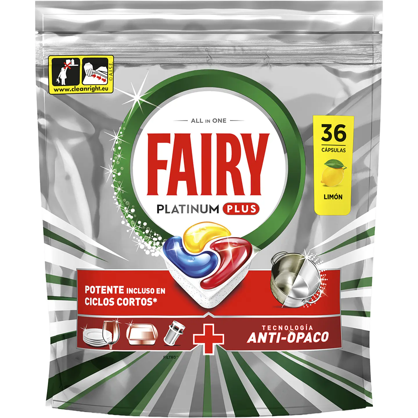 Detergente lavavajillas Platinum Plus Limón 1