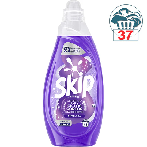 Detergente máquina líquido para ciclos cortos Ropa Blanca