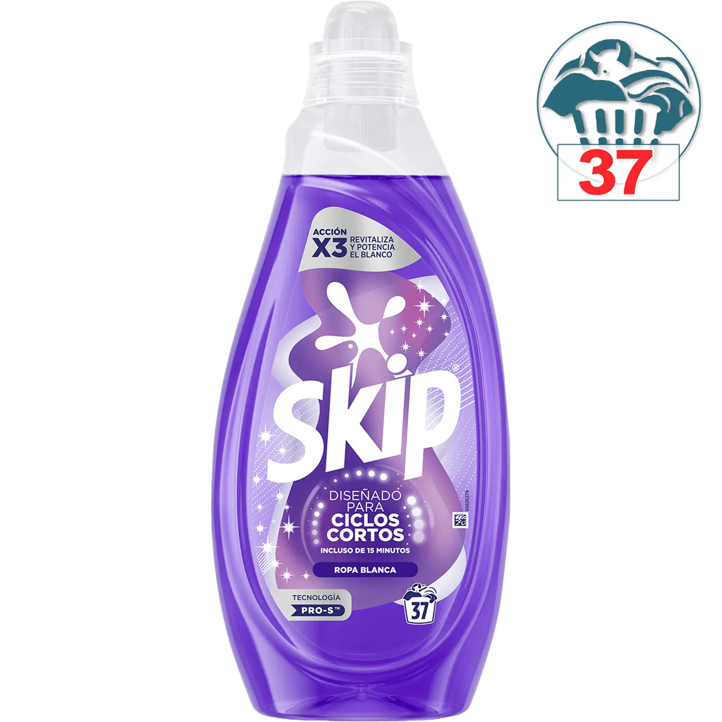 Detergente máquina líquido para ciclos cortos Ropa Blanca 1