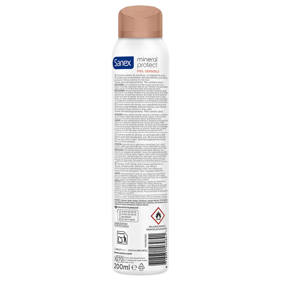 Desodorante con piedra de alumbre para piel sensible 0% alcohol 48h unisex 2