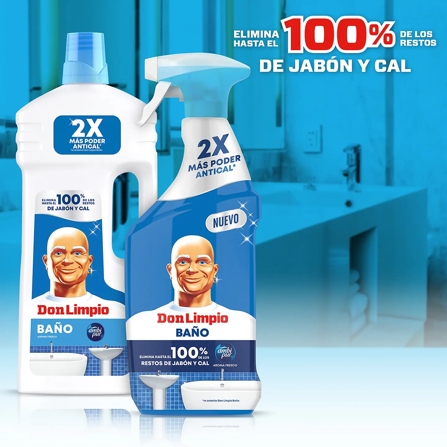 Limpiador de baño elimina 100% los residuos de cal y jabón 4