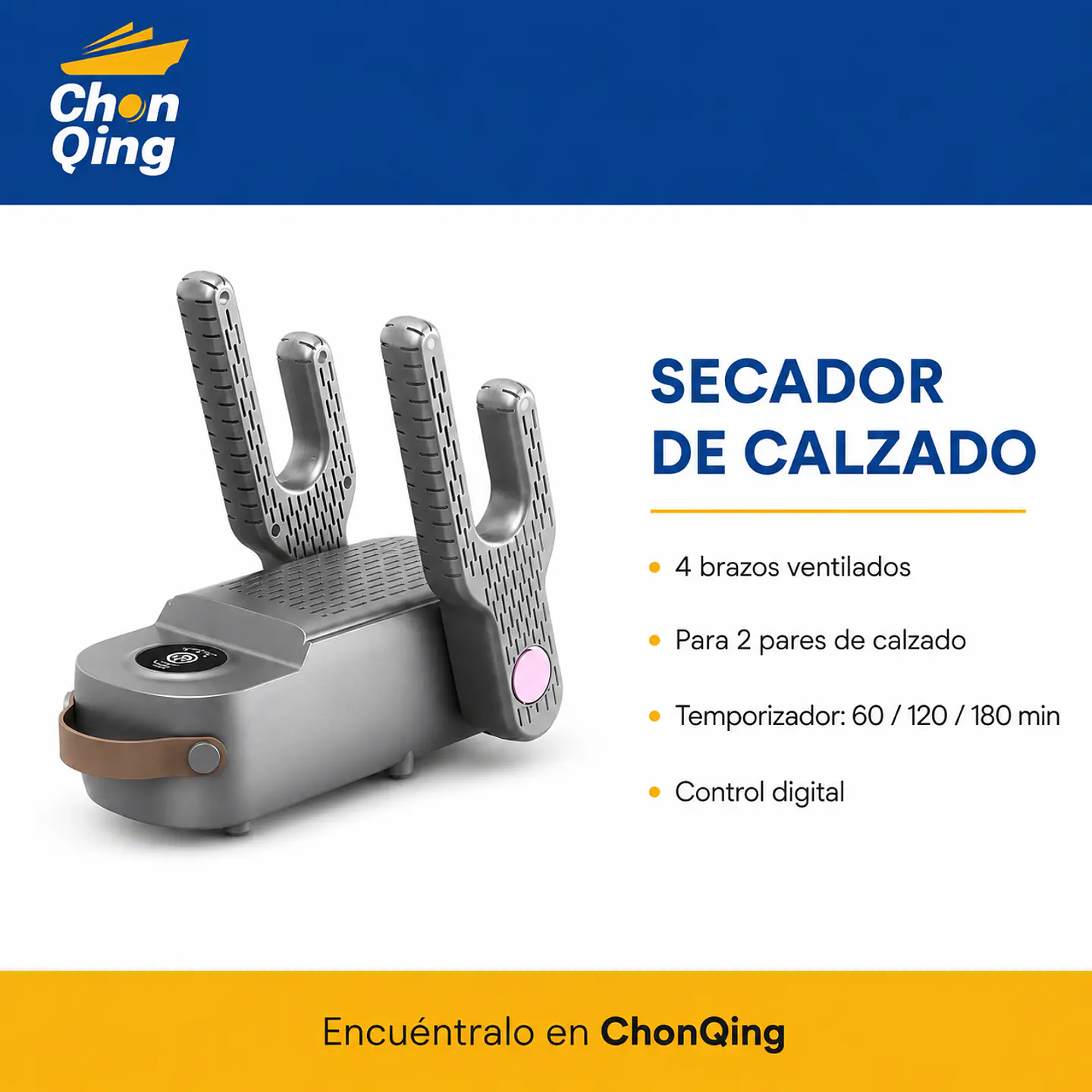 ZECADOR DE ZAPATOS ELECTRICO 4 SALIDAS MULTIFUNCION 3