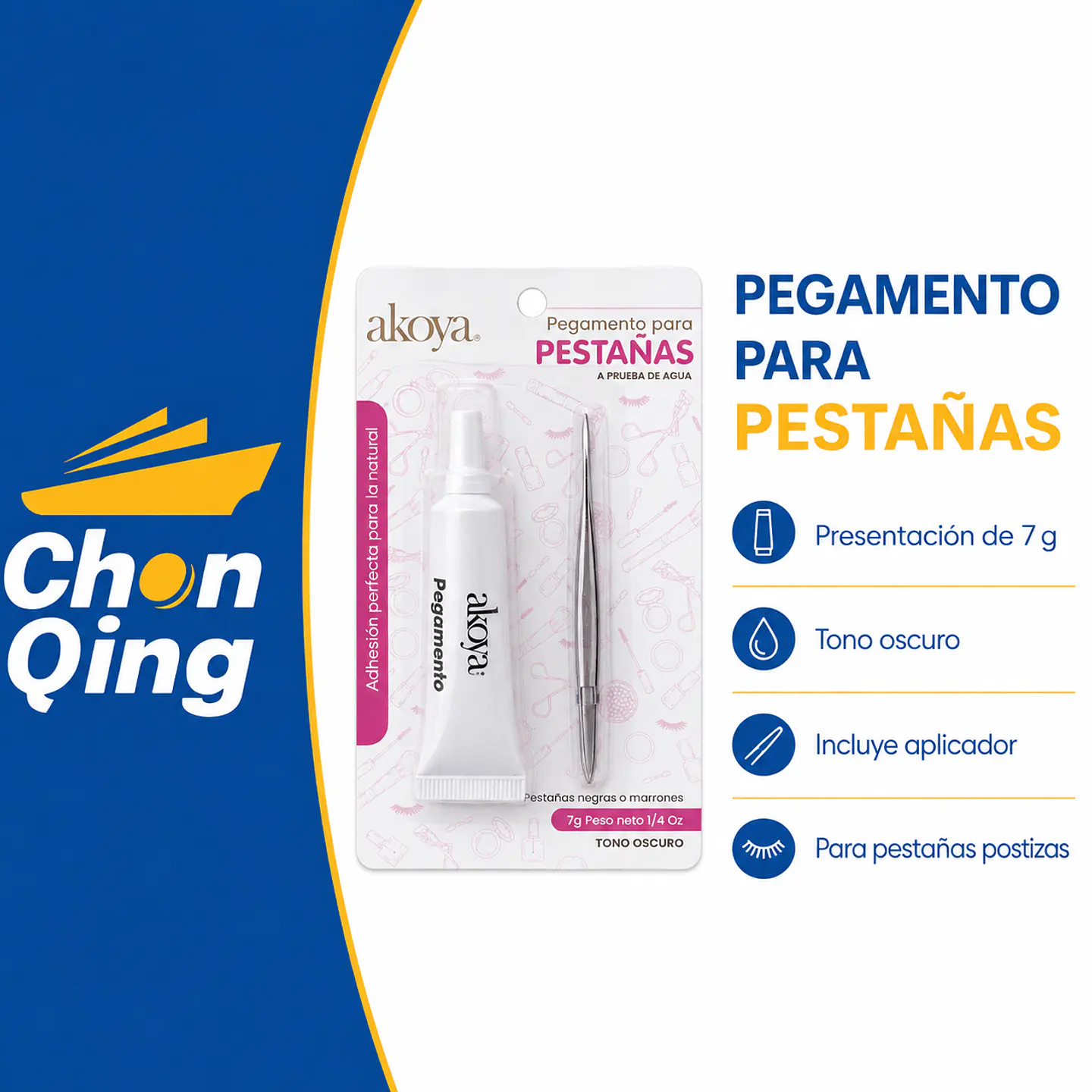 Pegamento Para Pestañas + Pinza Set COD KD-3227 3