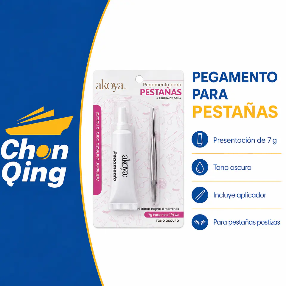 Pegamento Para Pestañas + Pinza Set COD KD-3227 3